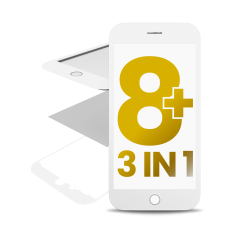 Glass With Frame & OCA Pre-Installed For iPhone 8 Plus (White) (Premium / 3 in 1) (2 Pack)