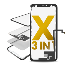 Glass With Frame & OCA Pre-Installed For iPhone X (Frame With Glue) (Premium / 3 in 1) (2 Pack)