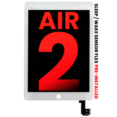 LCD Assembly With Digitizer For iPad Air 2 (Sleep / Wake Sensor Flex Pre-Installed) (Aftermarket Plus) (White)