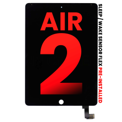 LCD Assembly With Digitizer For iPad Air 2 (Sleep / Wake Sensor Flex Pre-Installed) (Aftermarket Plus) (Black)