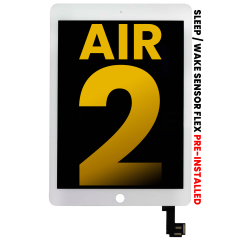 LCD Assembly With Digitizer For iPad Air 2 (Sleep / Wake Sensor Flex Pre-Installed) (Refurbished) (White)