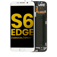 LCD Assembly With Frame For Samsung Galaxy S6 Edge (Verizon / Sprint) (White Pearl)