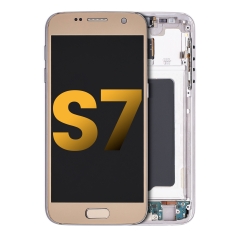 OLED Assembly With Frame For Samsung Galaxy S7 (Refurbished) (All US Models) (Gold Platinum)