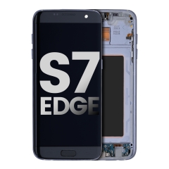 OLED Assembly With Frame For Samsung Galaxy S7 Edge (Used OEM Pull: Grade A) (All US Models) (Black Onyx)