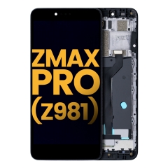LCD Assembly With Frame For ZTE ZMax Pro (Z981) (Refurbished) (Black)