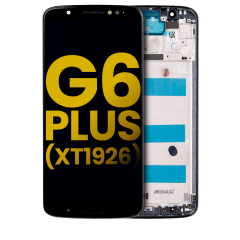 LCD Assembly With Frame For Motorola Moto G6 Plus (XT1926 / 2018) (Refurbished) (Black)