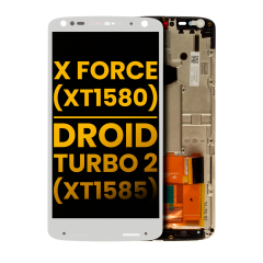 LCD Assembly With Frame For Motorola Moto X Force (XT1580 / 2015) / Droid Turbo 2 (XT1585 / 2015) (Refurbished) (White)