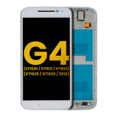 LCD Assembly With Frame For Motorola Moto G4 (XT1620 / XT1621 / XT1622 / XT1625 / XT1626 / 2016) (Refurbished) (White)