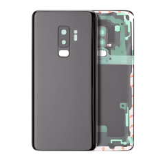 Back Cover Glass With Camera Lens For Samsung Galaxy S9 Plus (No Logo) (Aftermarket Plus) (Midnight Black)