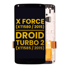 LCD Assembly With Frame For Motorola Moto X Force (XT1580 / 2015) / Droid Turbo 2 (XT1585 / 2015) (Refurbished) (Black)