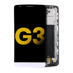 LCD Assembly With Frame For LG G3 (Refurbished) (White)