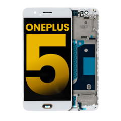 OLED Assembly With Frame For OnePlus 5 (Refurbished) (White)