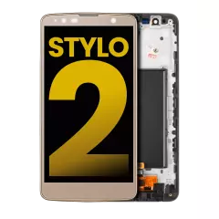 LCD Assembly With Frame For LG G Stylo 2 (Refurbished) (Gold)