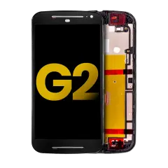 LCD Assembly With Frame For Motorola Moto G2 (XT1068 / 2014) (Refurbished) (Black)