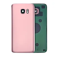 Back Cover Glass With Camera Lens For Samsung Galaxy S7 Edge (No Logo) (Aftermarket Plus) (Rose Pink)