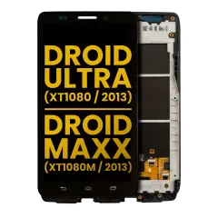 LCD Assembly With Frame For Motorola Droid Ultra (XT1080 / 2013) / Droid Maxx (XT1080M / 2013) (Refurbished) (Black)