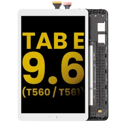 LCD Assembly With Frame For Samsung Galaxy Tab E 9.6" (T560 / T561 / T567) (2015) (Refurbished) (White)