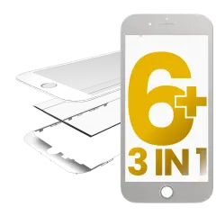 3 in 1 (Front Glass + Frame + OCA Pre-Installed) For iPhone 6 Plus (2 Pack) (White)