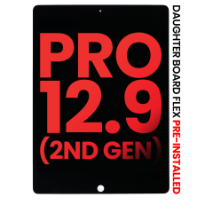 LCD Assembly With Digitizer & Daughter Board Flex Pre-Installed For iPad Pro 12.9" 2nd Gen (2017) (Aftermarket Plus) (Black)